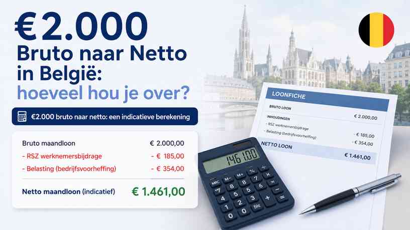 €2.000 bruto naar netto: een indicatieve berekening