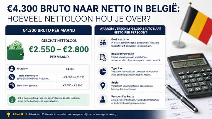 Waarom verschilt €4.300 bruto naar netto per persoon?