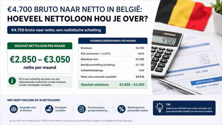 €4.700 bruto naar netto: een realistische schatting