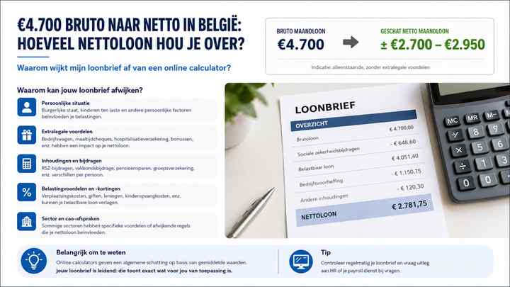 Waarom wijkt mijn loonbrief af van een online calculator?