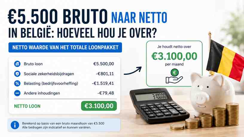 Netto waarde van het totale loonpakket