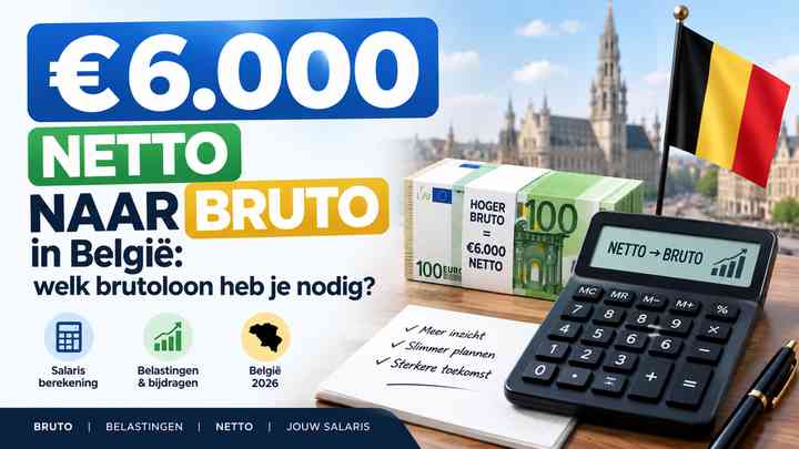€6.000 netto naar bruto in België: welk brutoloon heb je nodig?